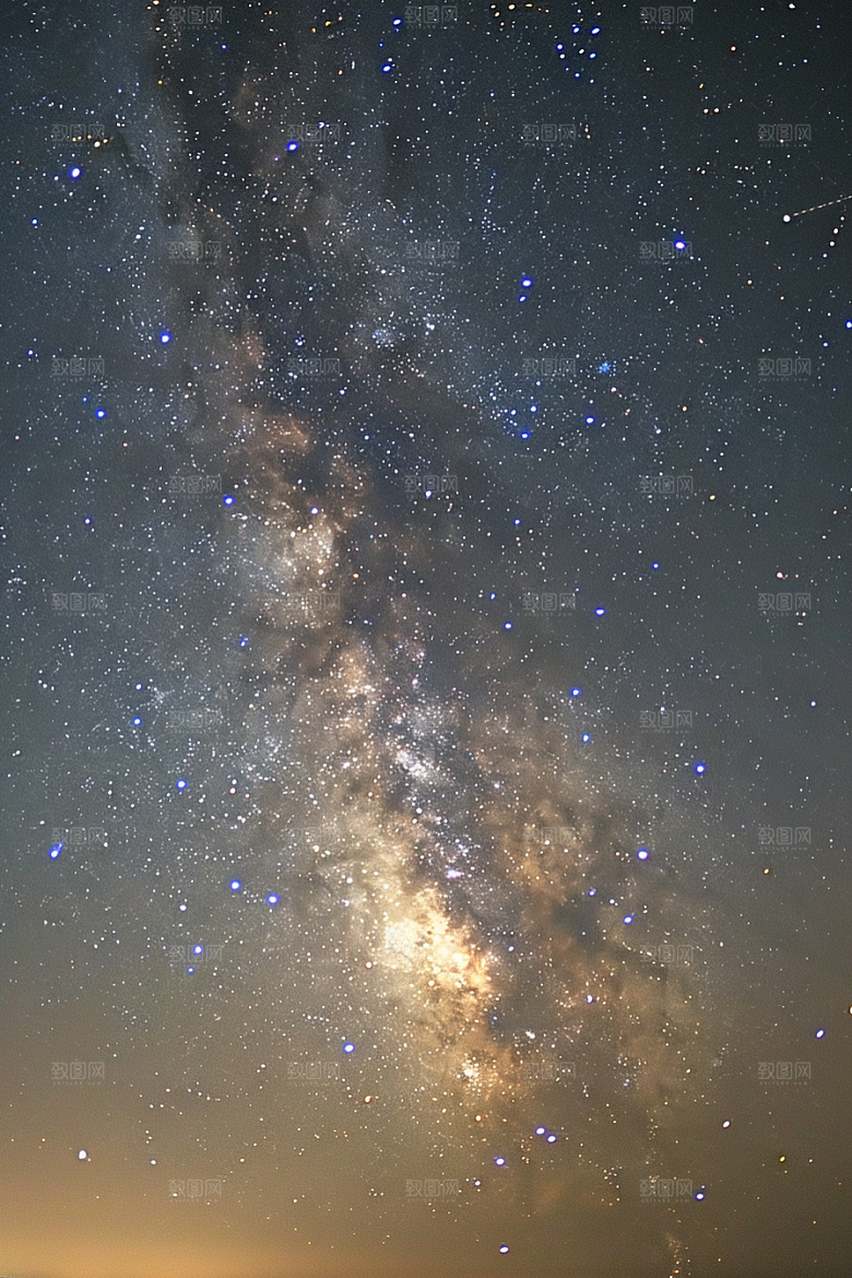 灿烂星空夜晚唯美素材