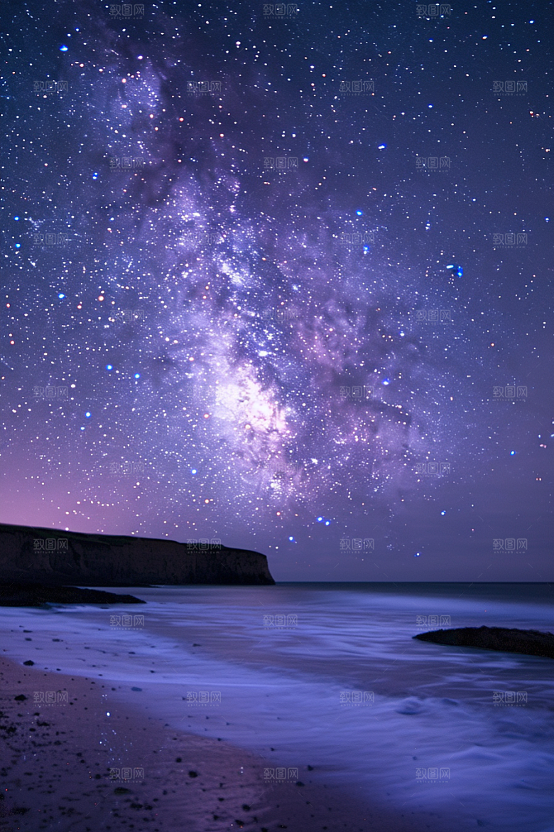 灿烂星空高清夜晚素材