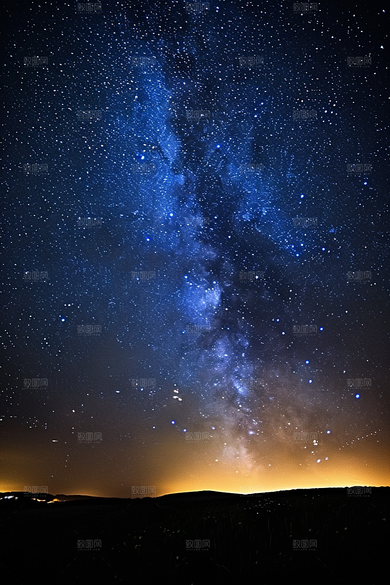 灿烂星空唯美夜晚素材