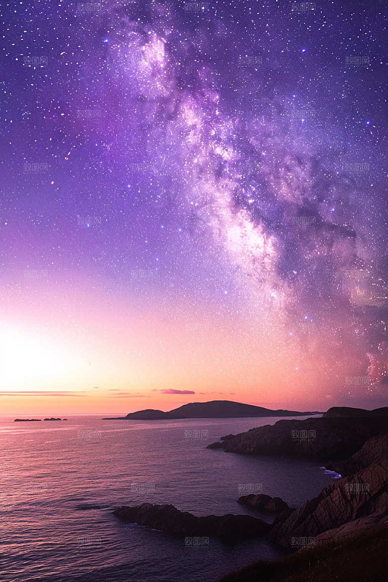 灿烂星空银河浪漫素材