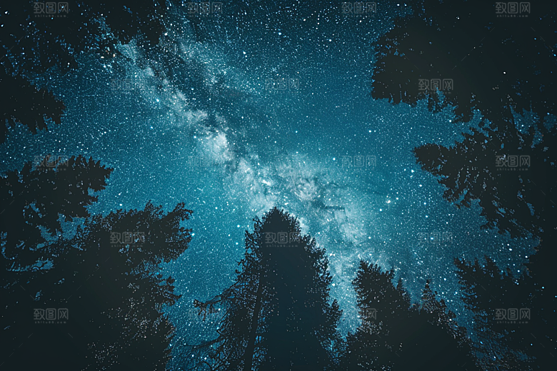 灿烂星空太阳系夜晚素材