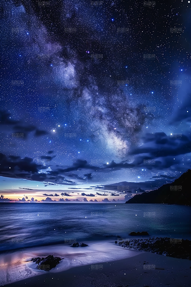 灿烂星空梦幻浪漫素材