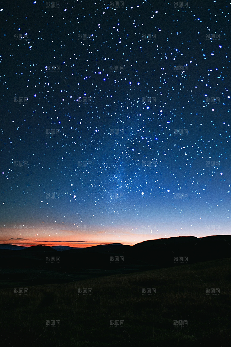 灿烂星空梦幻夜晚素材