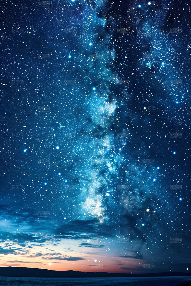 灿烂星空唯美夜晚素材