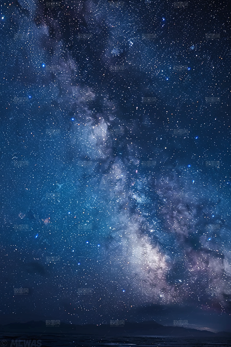 灿烂星空浪漫夜景素材
