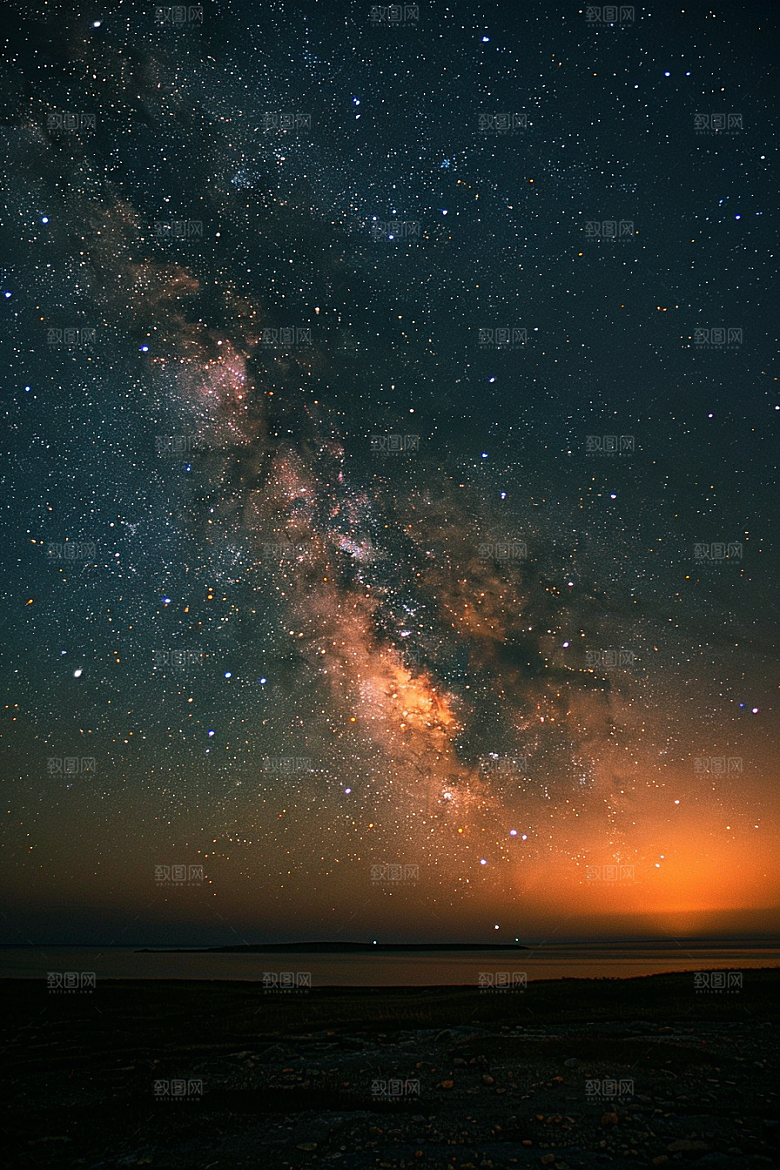 灿烂星空夜晚高清素材
