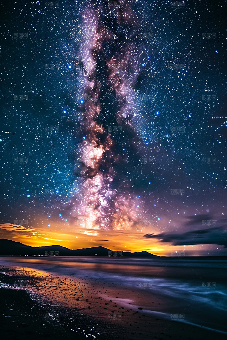 灿烂星空浪漫银河素材
