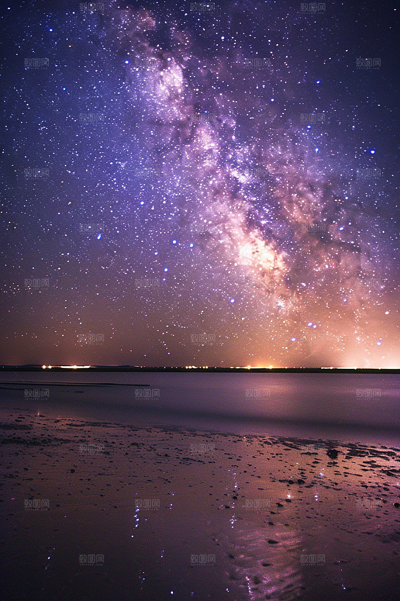 灿烂星空银河夜晚素材