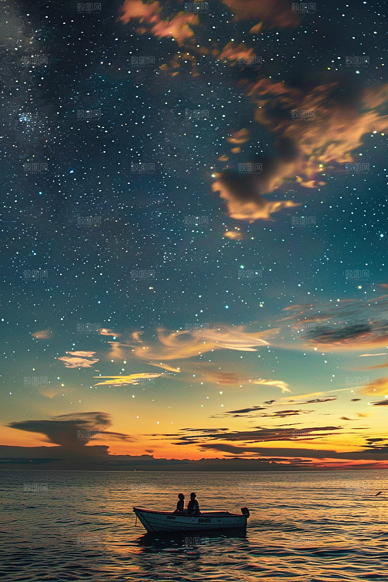 灿烂星空梦幻夜景素材