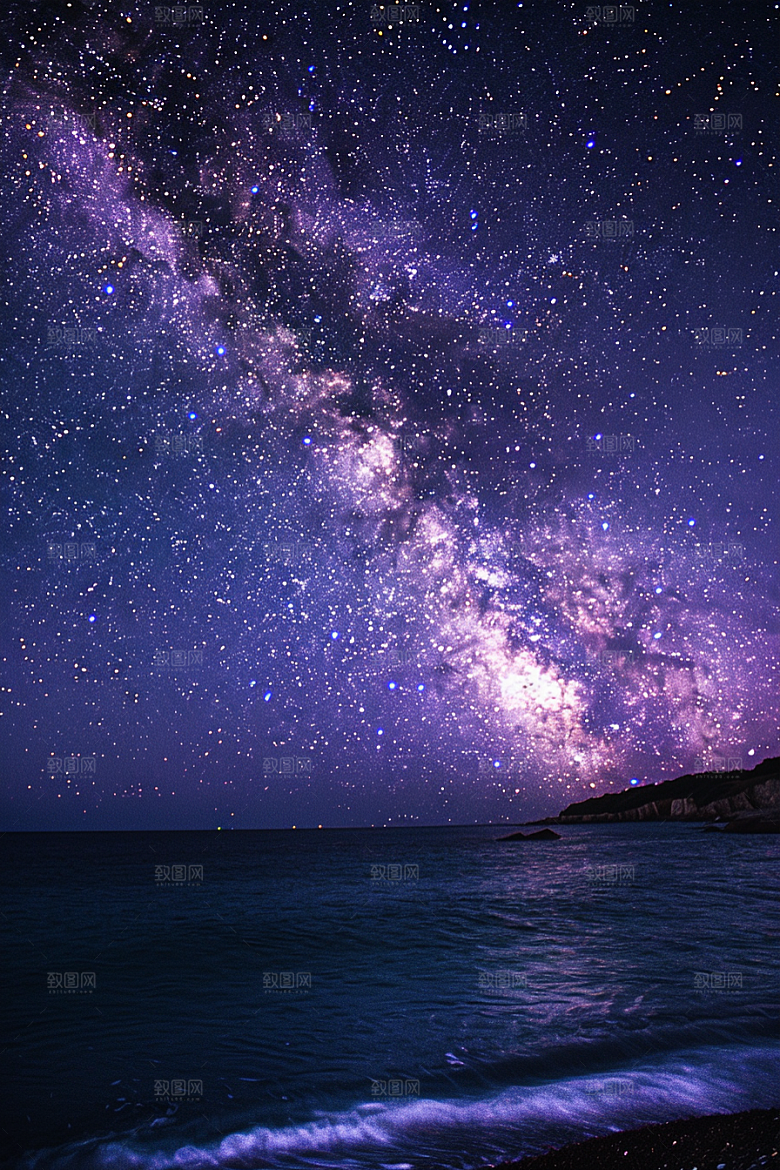 灿烂星空梦幻浪漫素材