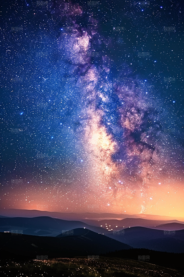 灿烂星空浪漫太阳系素材