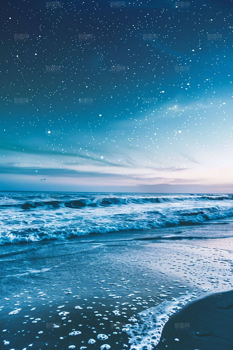 灿烂星空夜景唯美素材