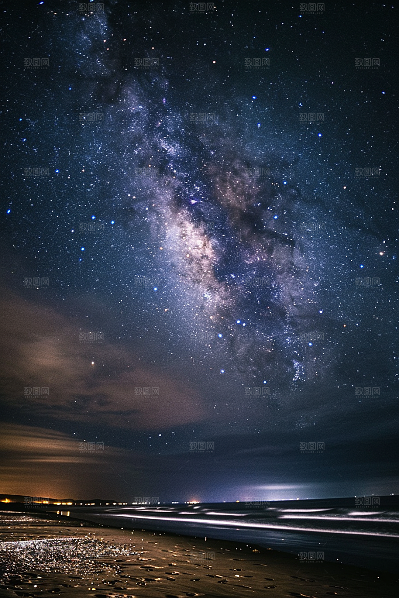 灿烂星空浪漫夜晚素材