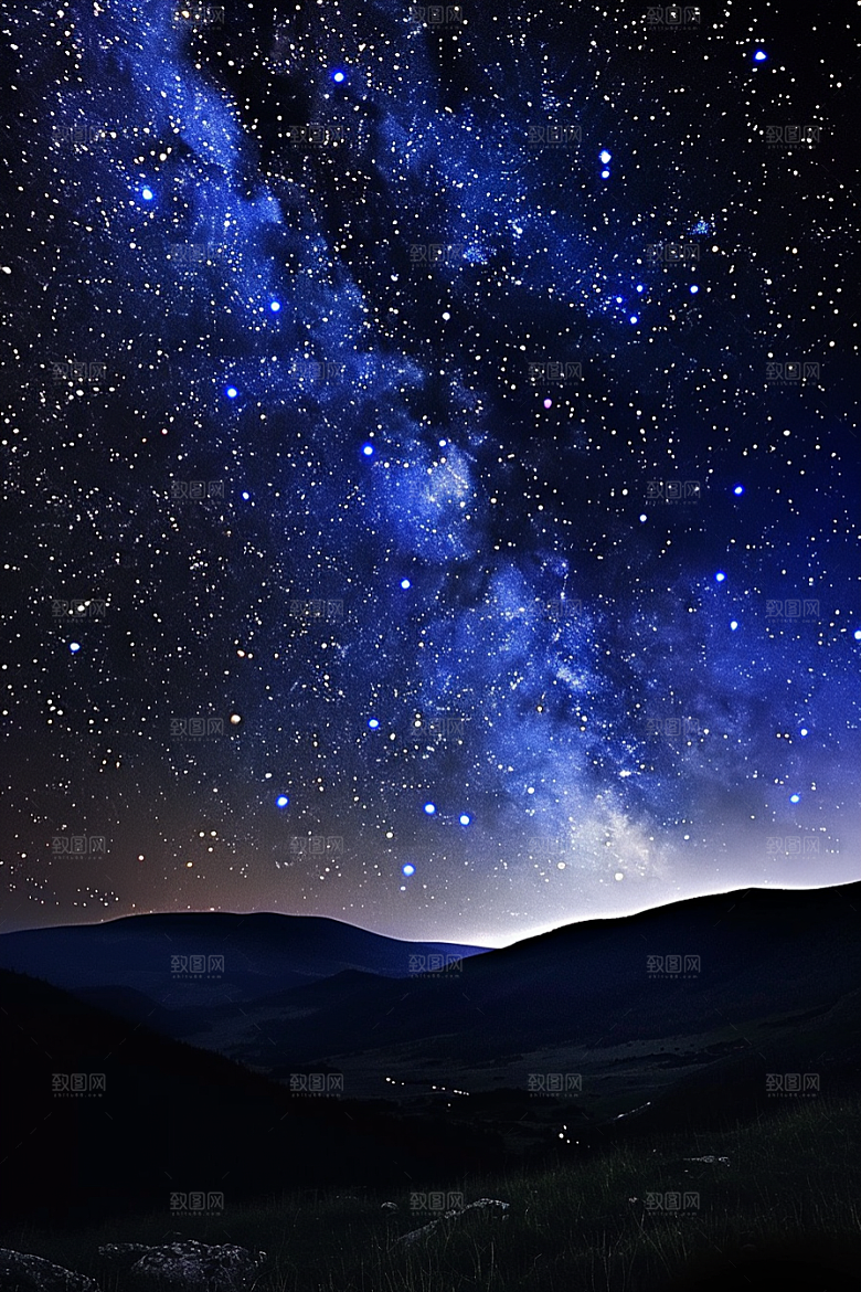 灿烂星空夜景宇宙素材