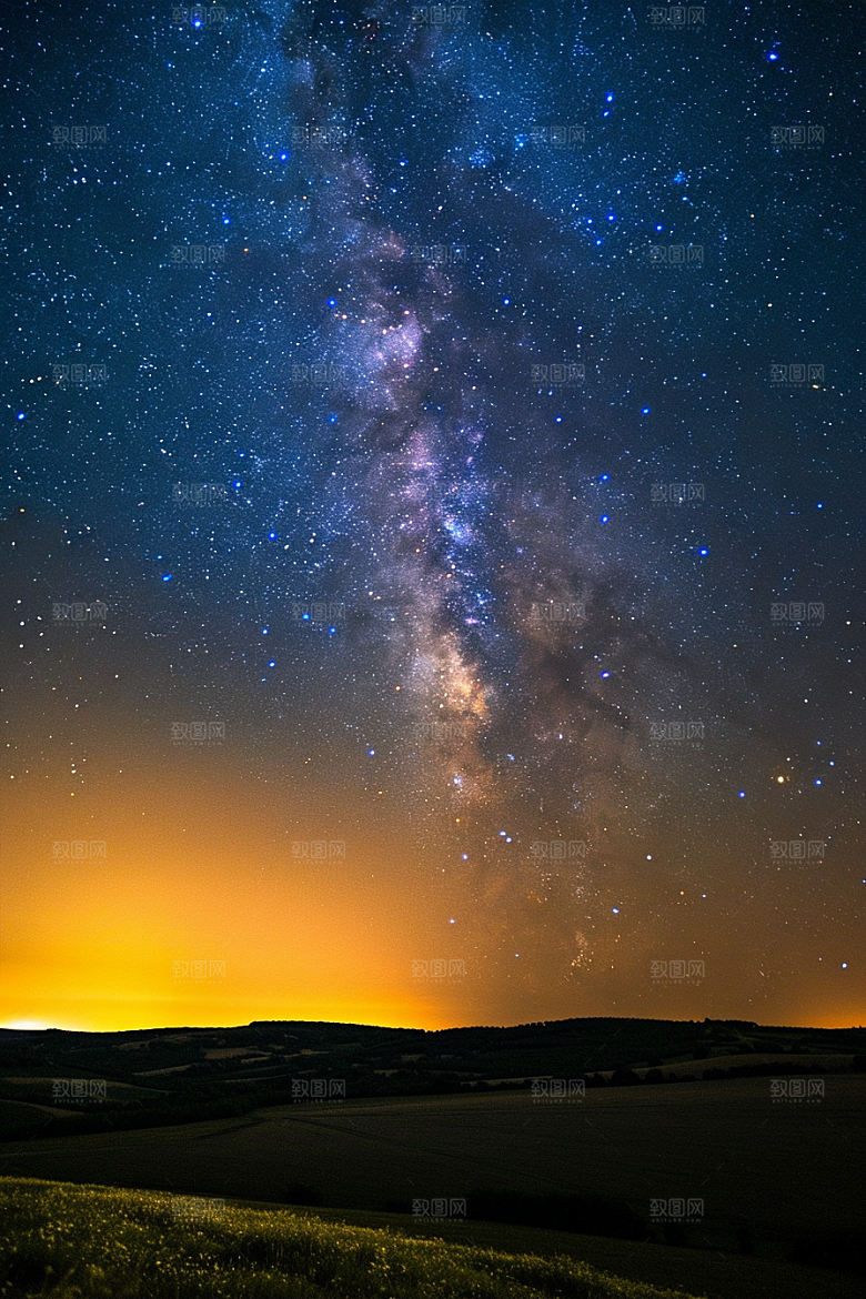灿烂星空唯美夜景素材