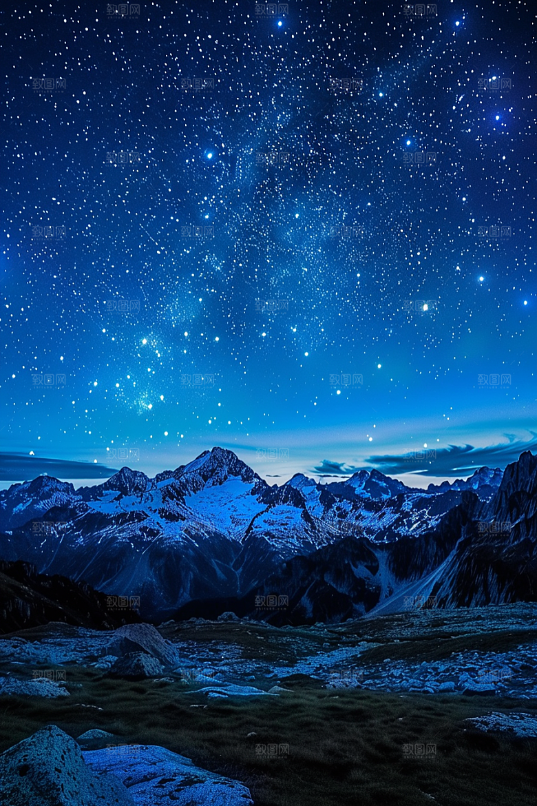 灿烂星空浪漫夜景素材