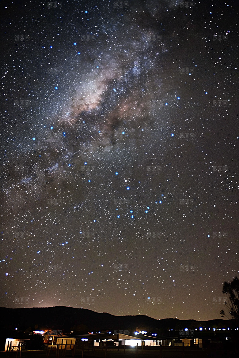 灿烂星空唯美夜景素材