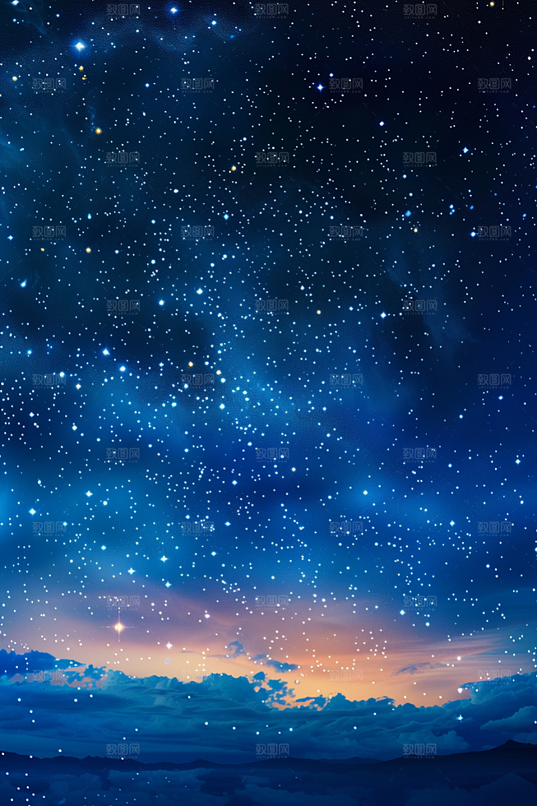 灿烂星空唯美夜晚素材