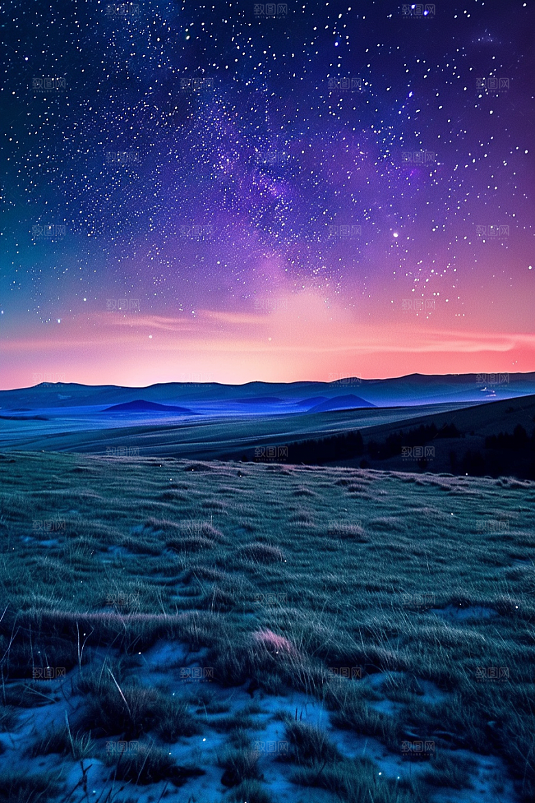 灿烂星空夜景浪漫素材