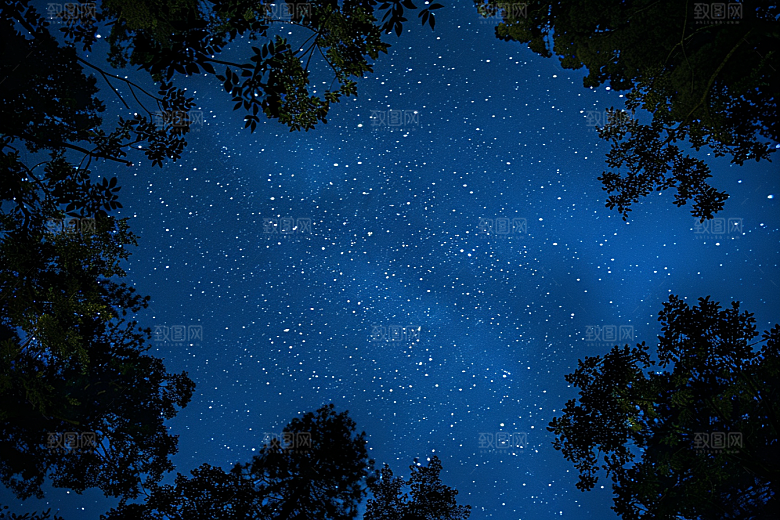 灿烂星空夜景浪漫素材