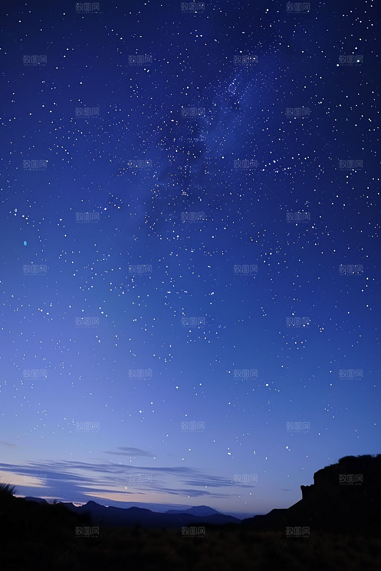 灿烂星空夜景浪漫素材