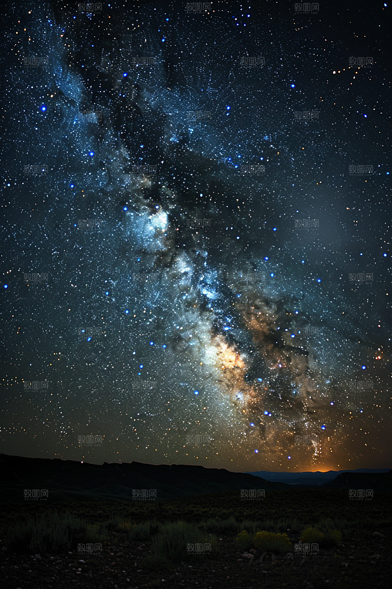 灿烂星空星辰夜景素材