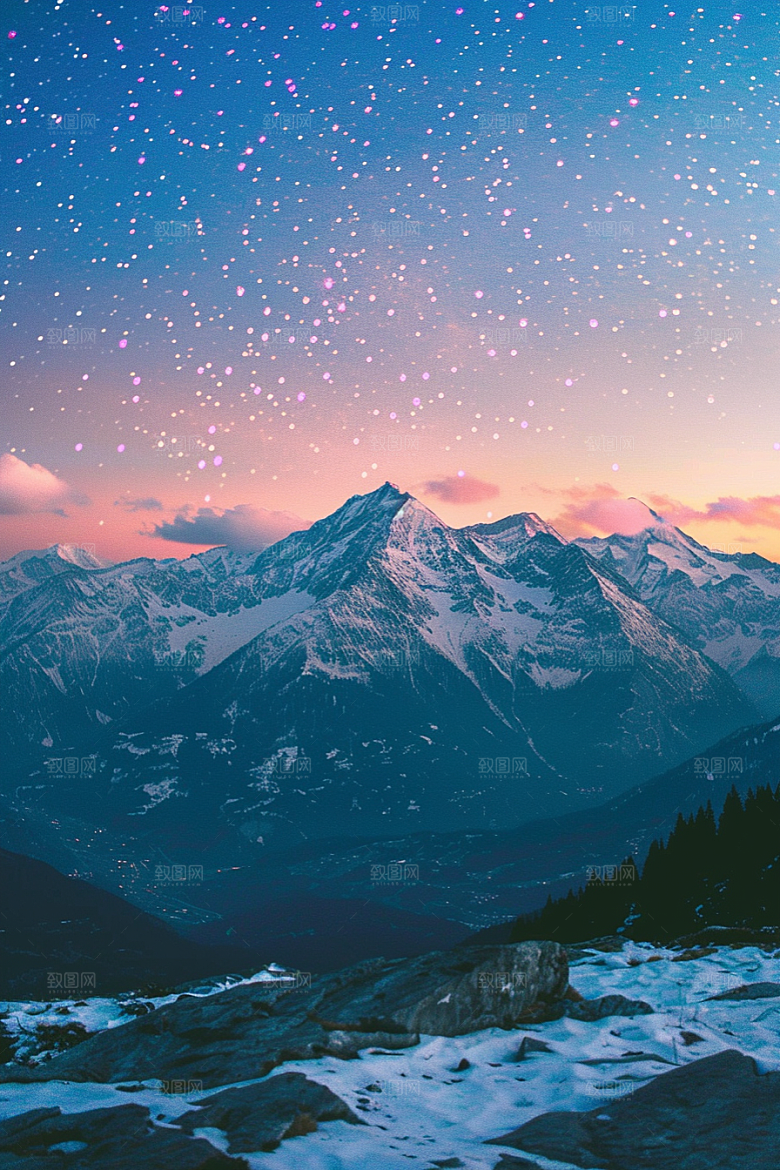 灿烂星空高清夜晚素材