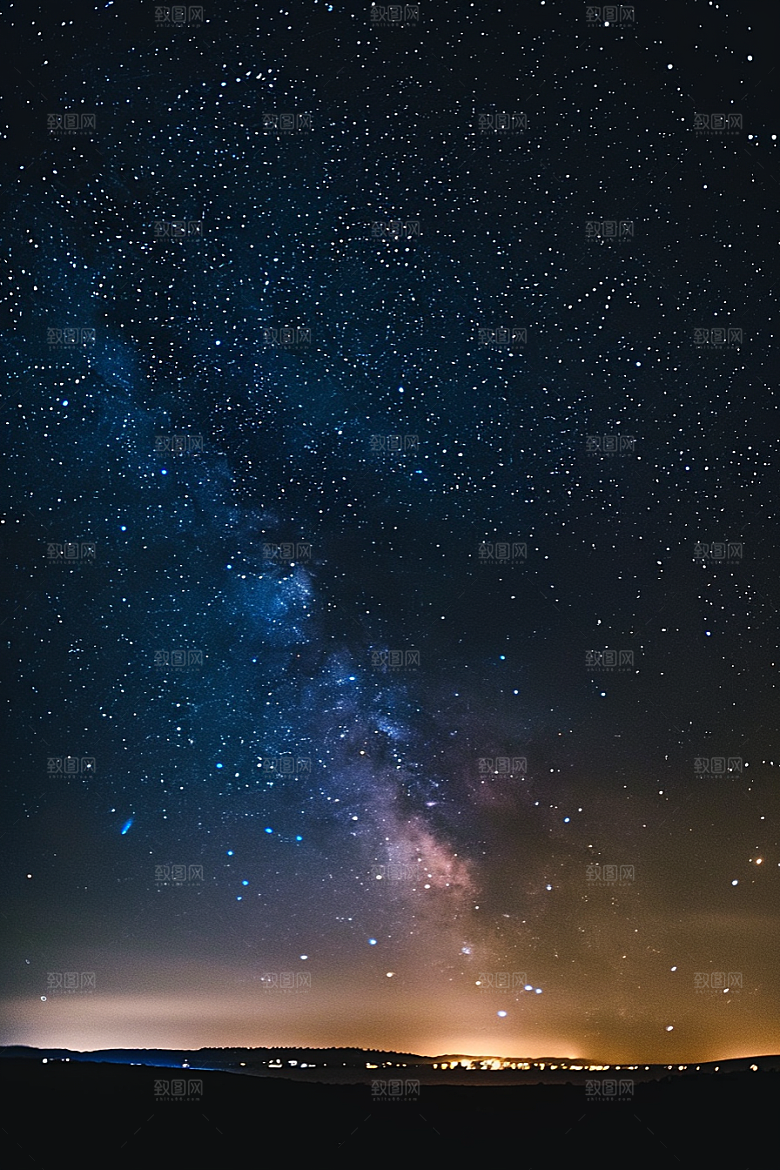 灿烂星空夜景银河素材