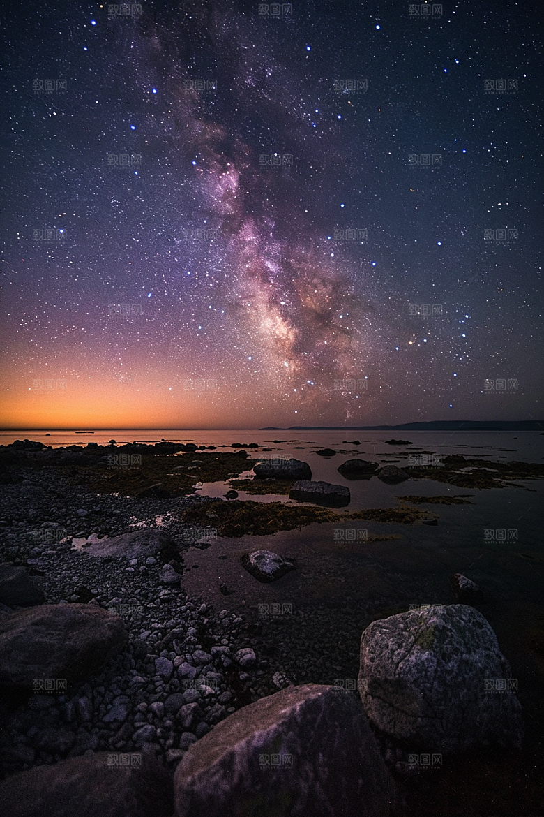 灿烂星空夜景星辰素材