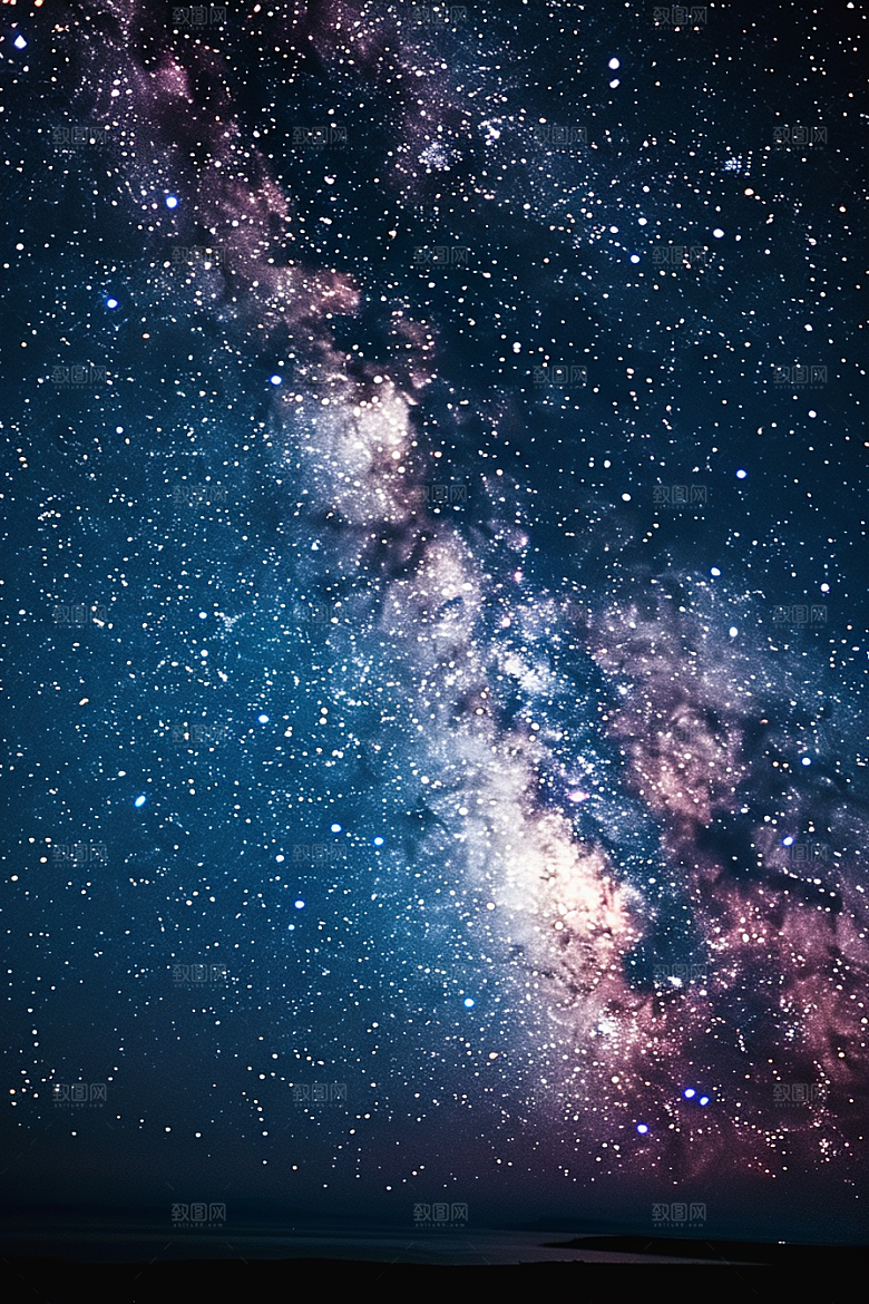 灿烂星空夜晚太阳系素材