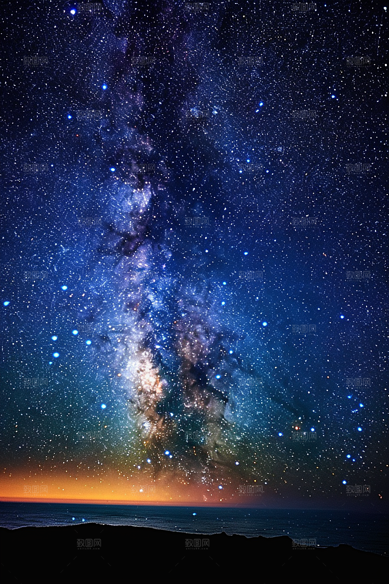 灿烂星空高清夜景素材