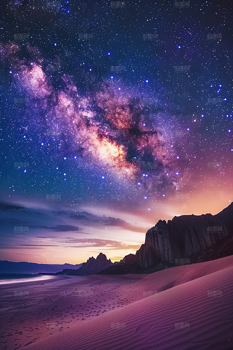 灿烂星空星辰高清素材