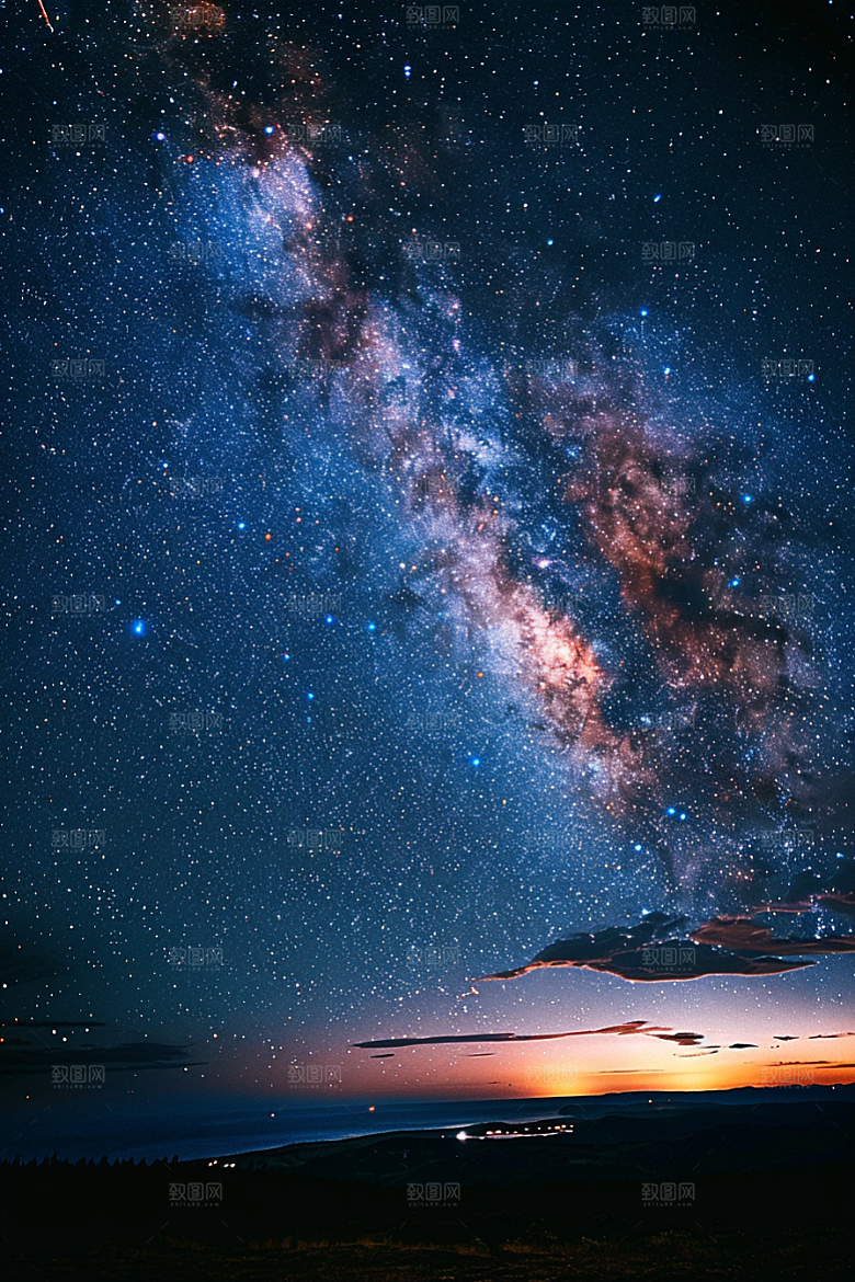 灿烂星空高清夜景素材