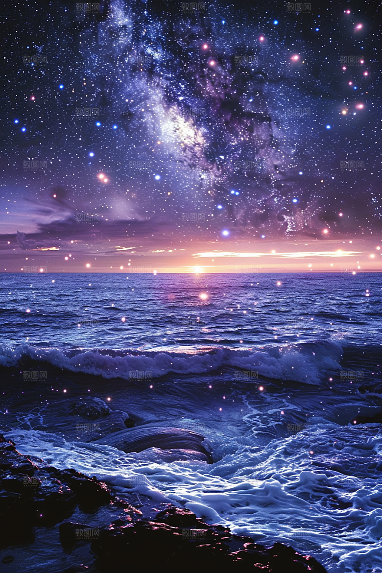灿烂星空梦幻浪漫素材