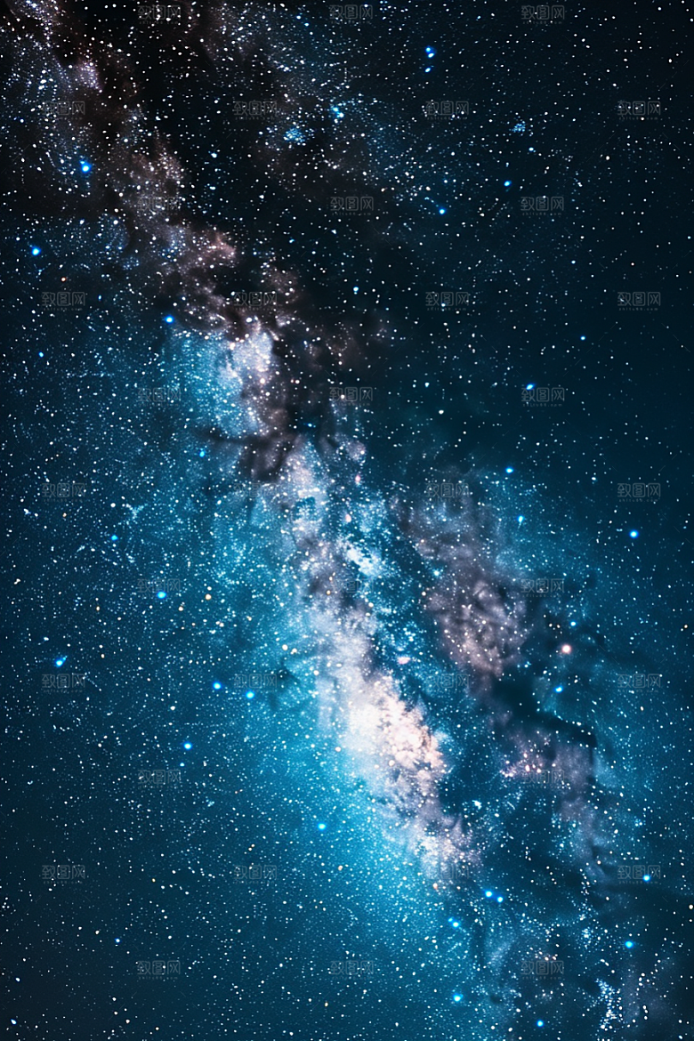灿烂星空夜晚夜景素材
