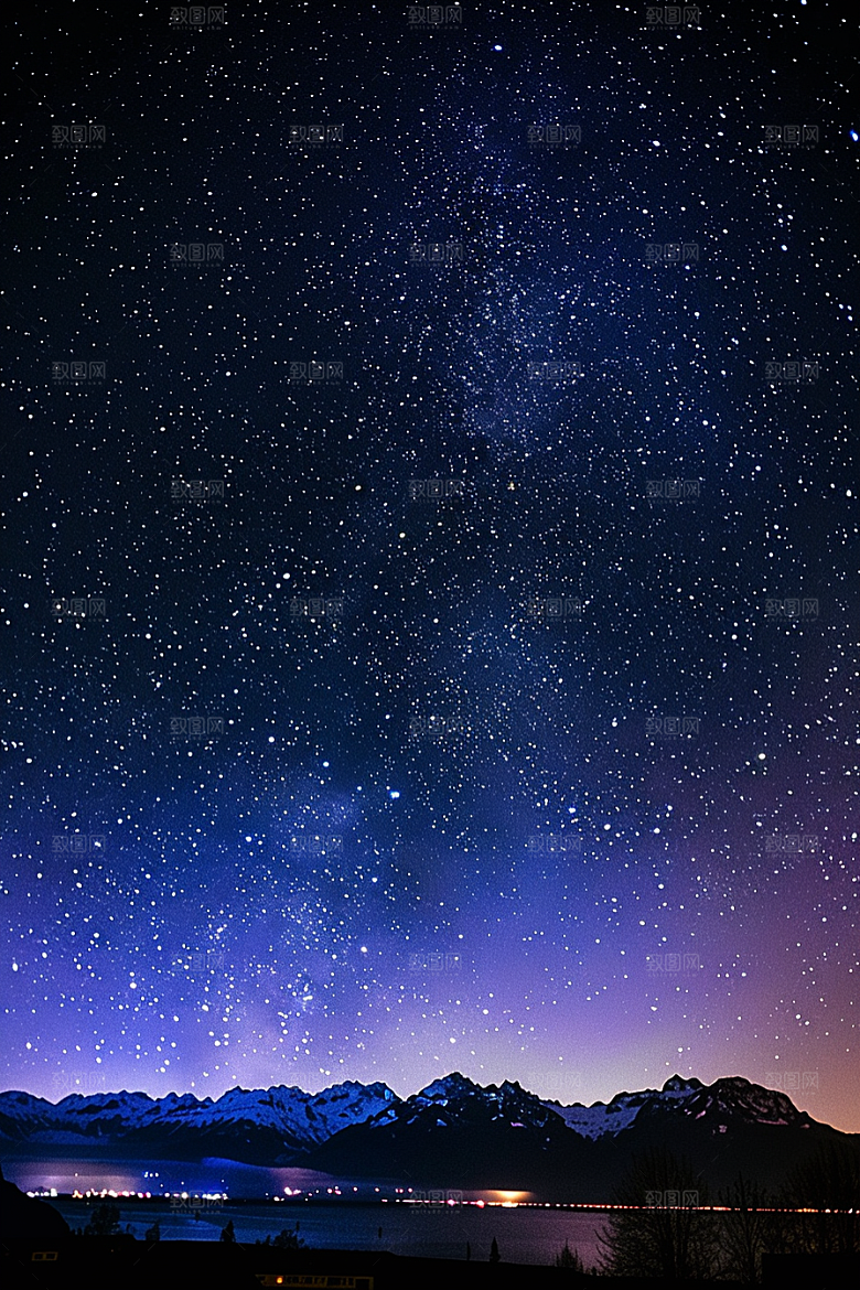 灿烂星空浪漫夜晚素材
