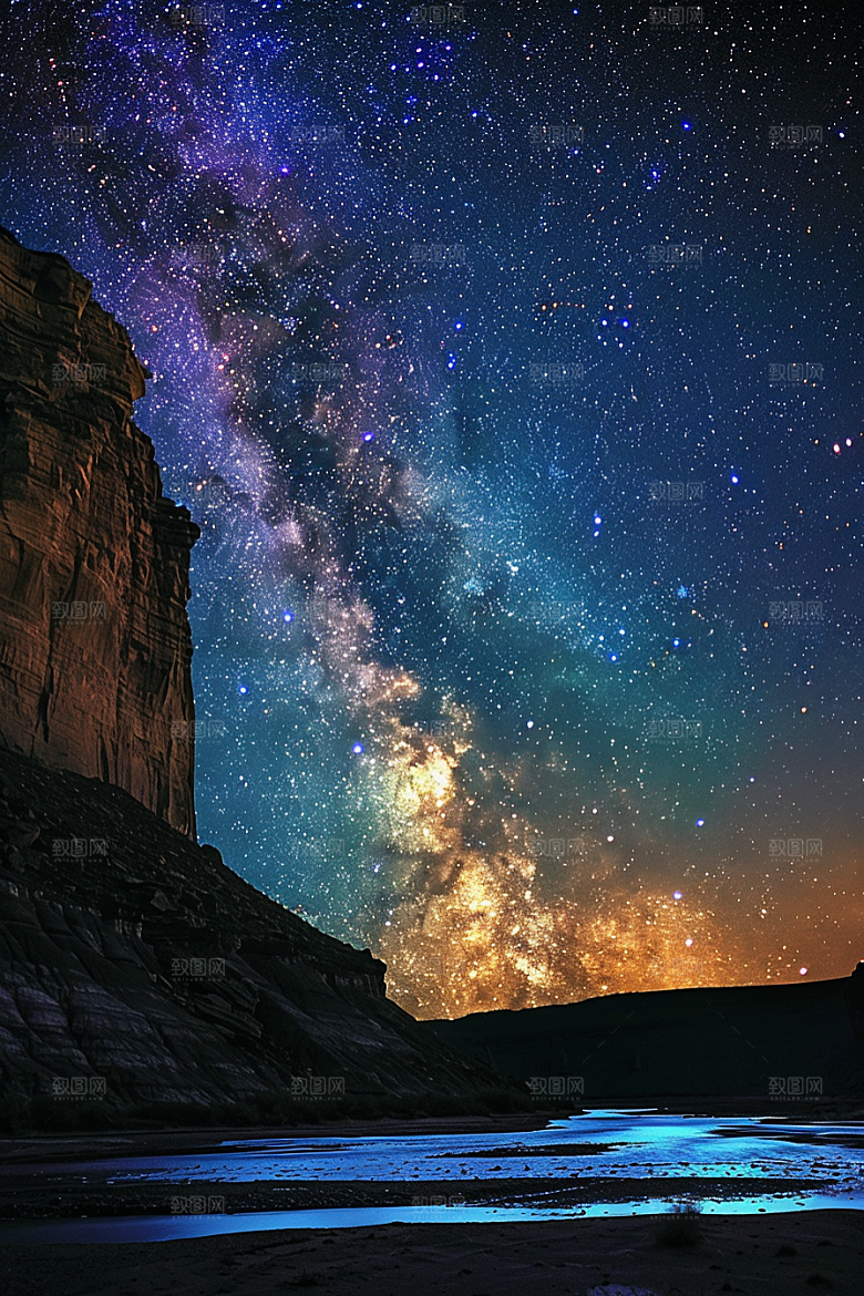 灿烂星空星辰太阳系素材