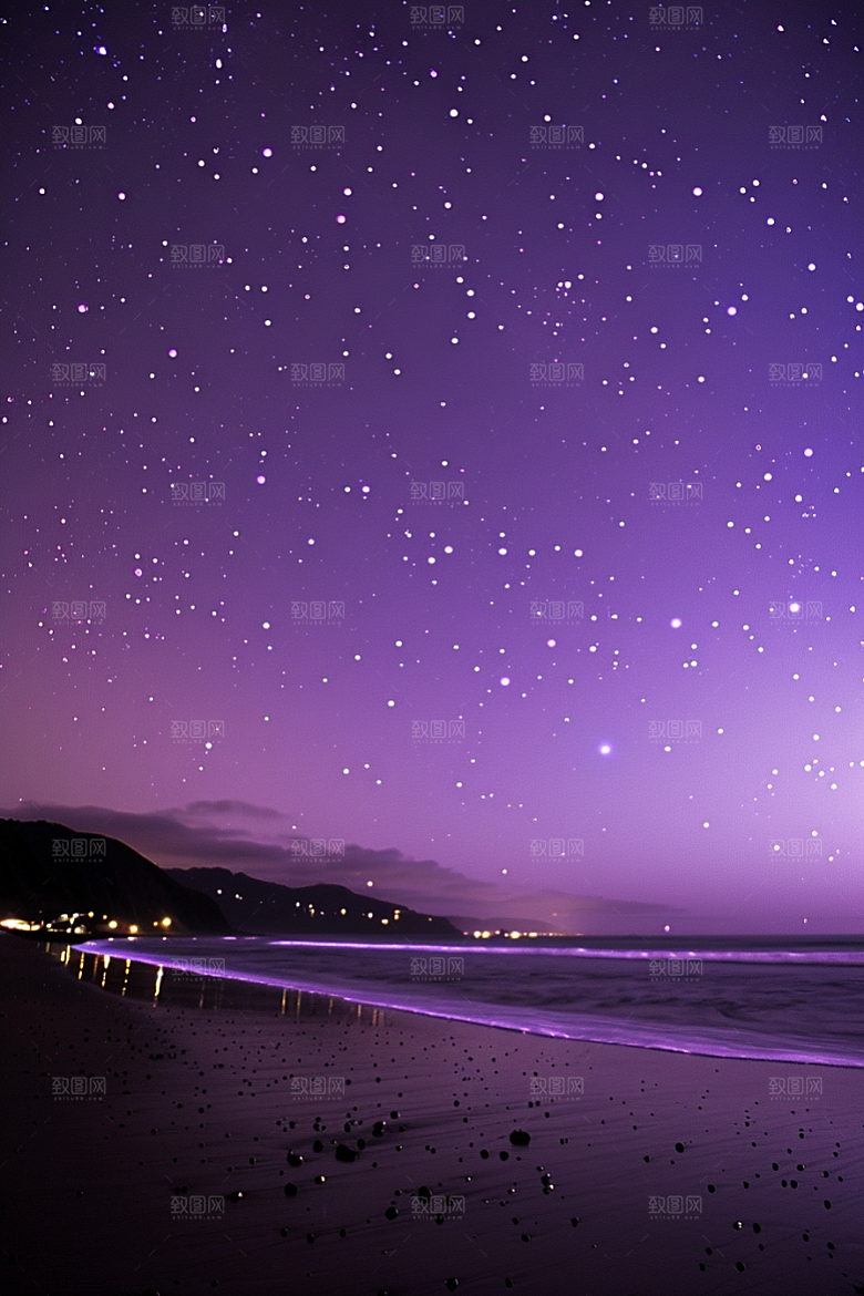 灿烂星空高清夜景素材