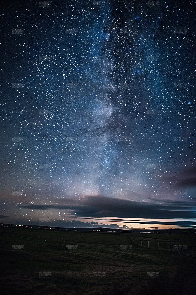 灿烂星空夜晚银河素材
