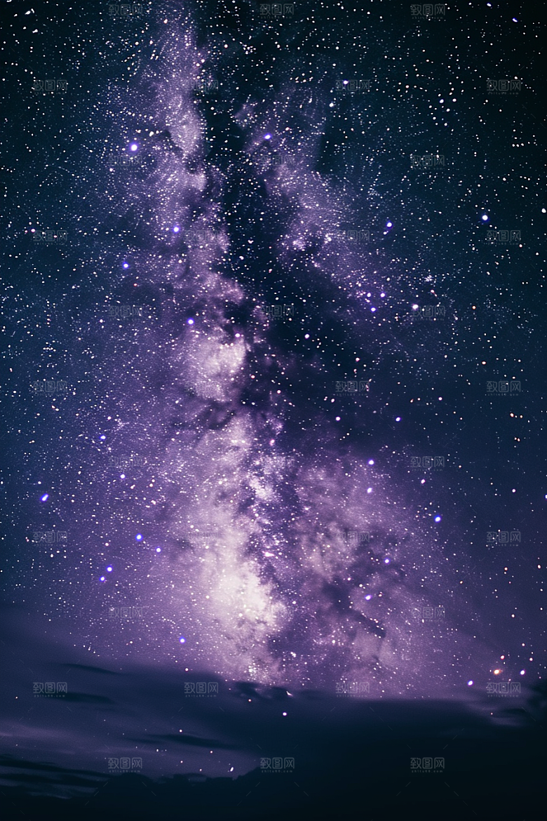 灿烂星空夜景唯美素材