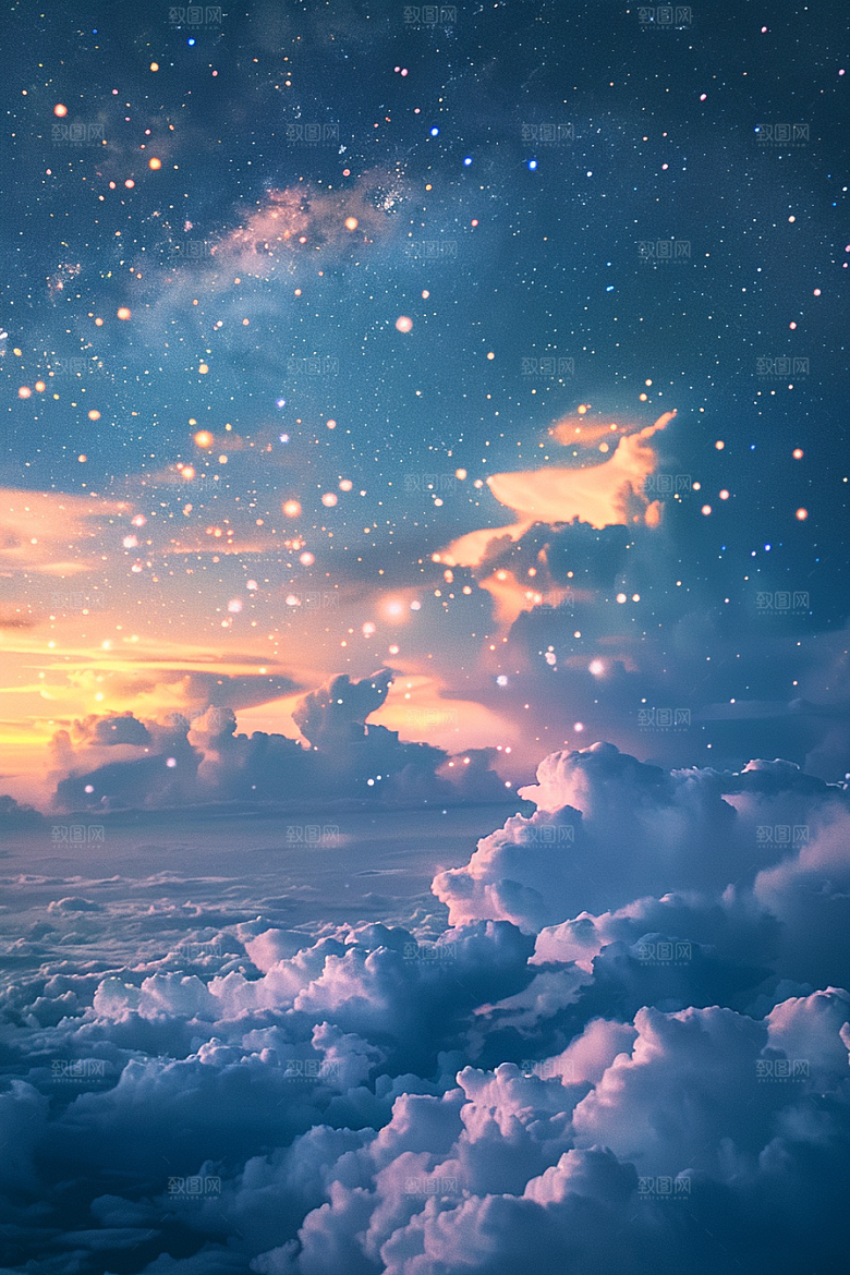 灿烂星空浪漫太阳系素材