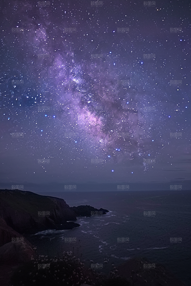灿烂星空宇宙夜景素材