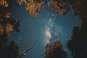 灿烂星空夜景银河素材