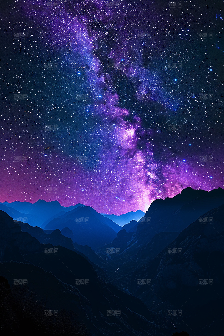 灿烂星空高清银河素材