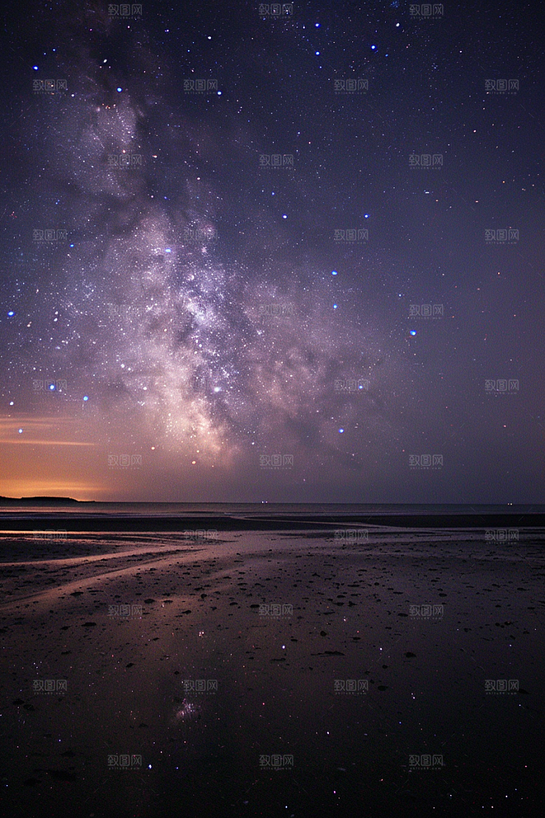 灿烂星空梦幻夜晚素材