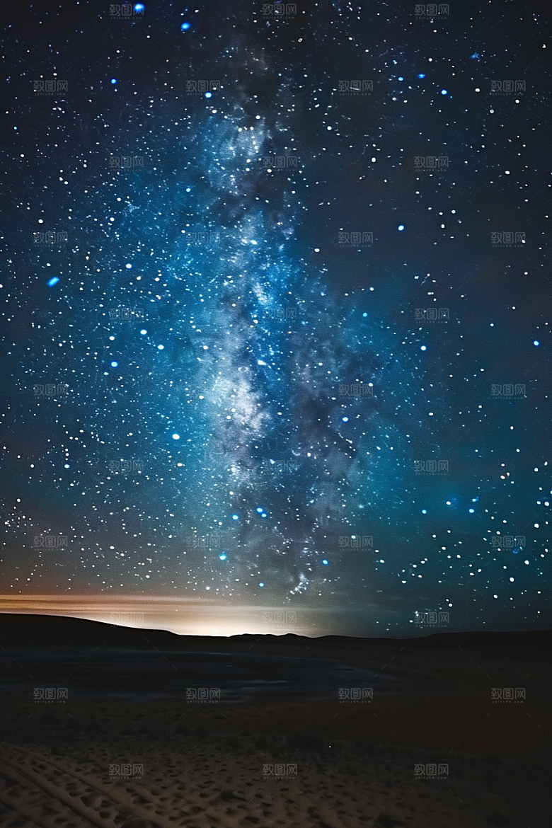 灿烂星空浪漫夜景素材