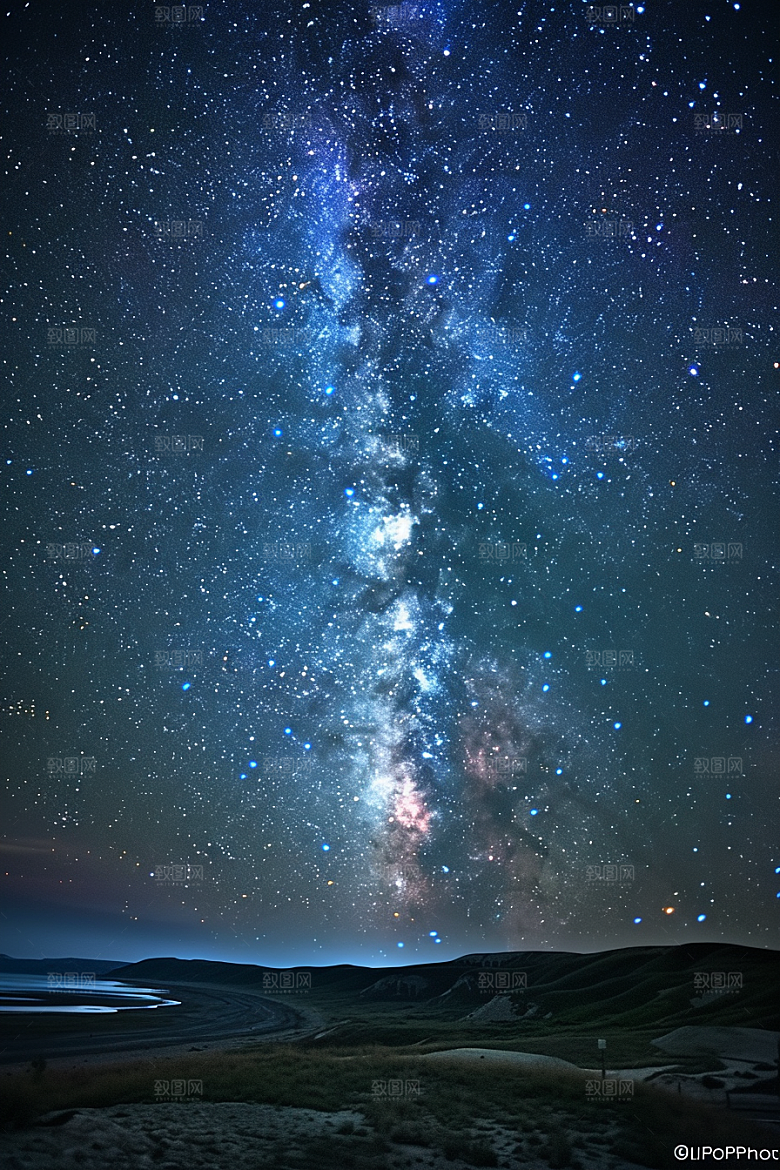 灿烂星空夜晚夜景素材