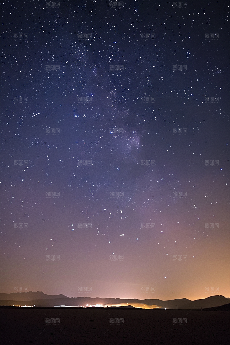 灿烂星空夜景银河素材