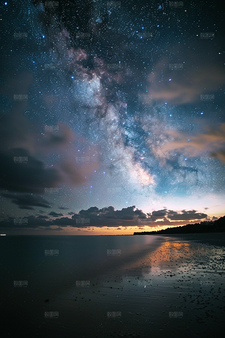 灿烂星空梦幻浪漫素材