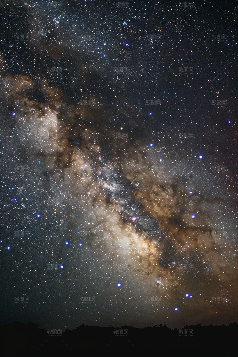 灿烂星空夜晚浪漫素材